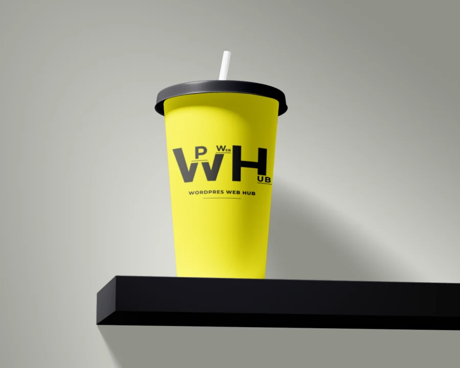 Paper Drink Cup on Shelf Mockup