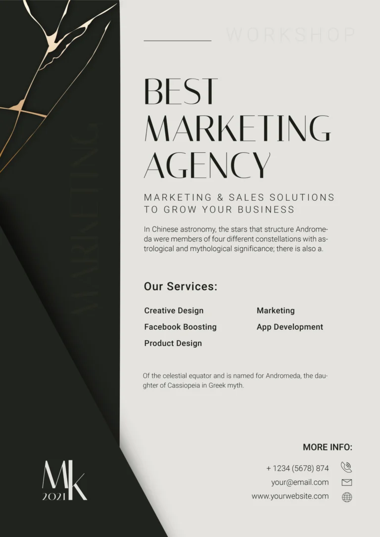 Minimal black-and-white fashion launch poster mockup with geometric shapes