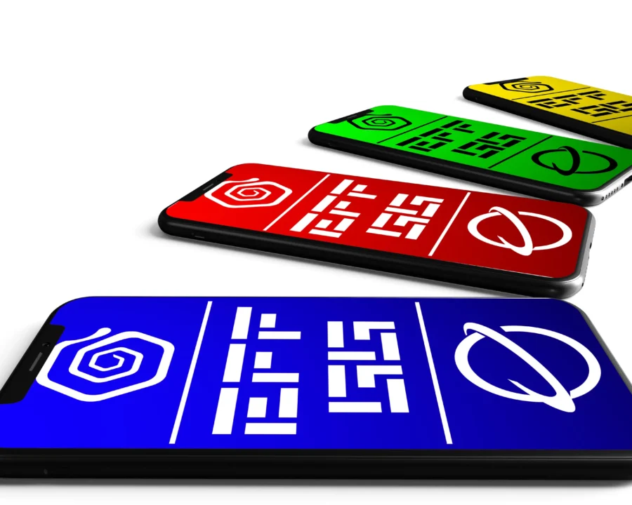 Four Horizontal Smartphone Screen Mockup