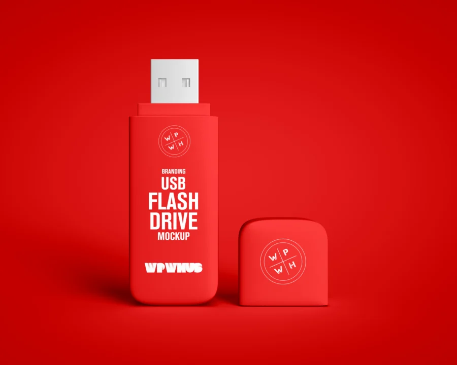 Free Branding USB Flash Drive Mockup