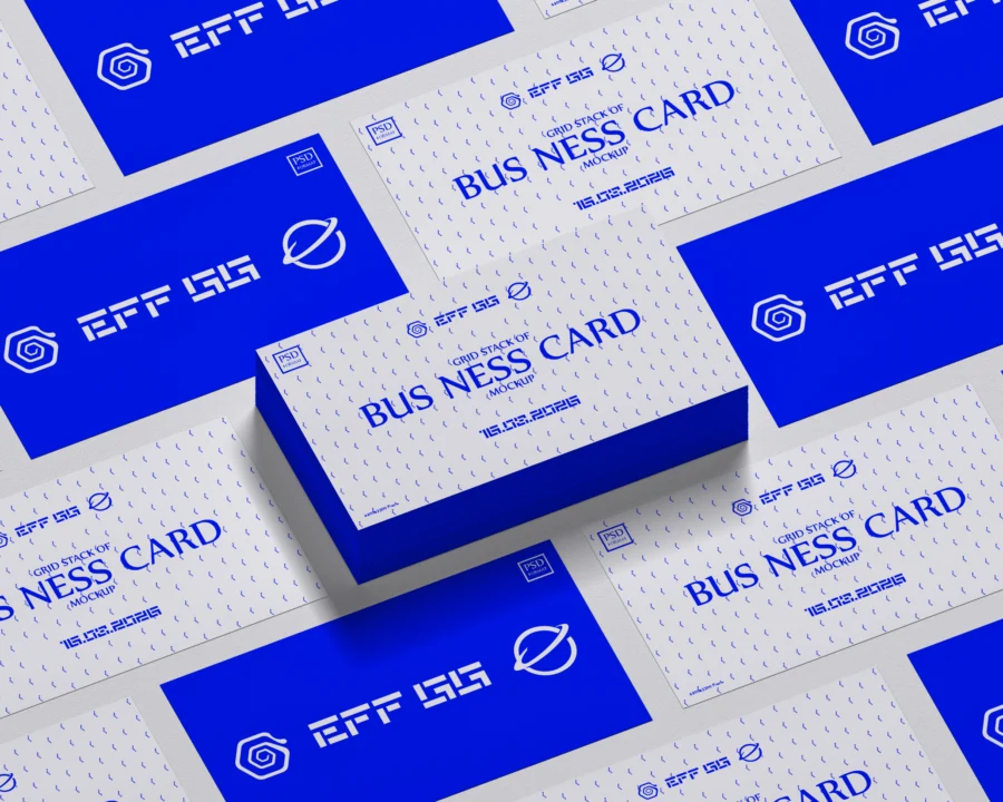 Grid Stack Business Card Mockup