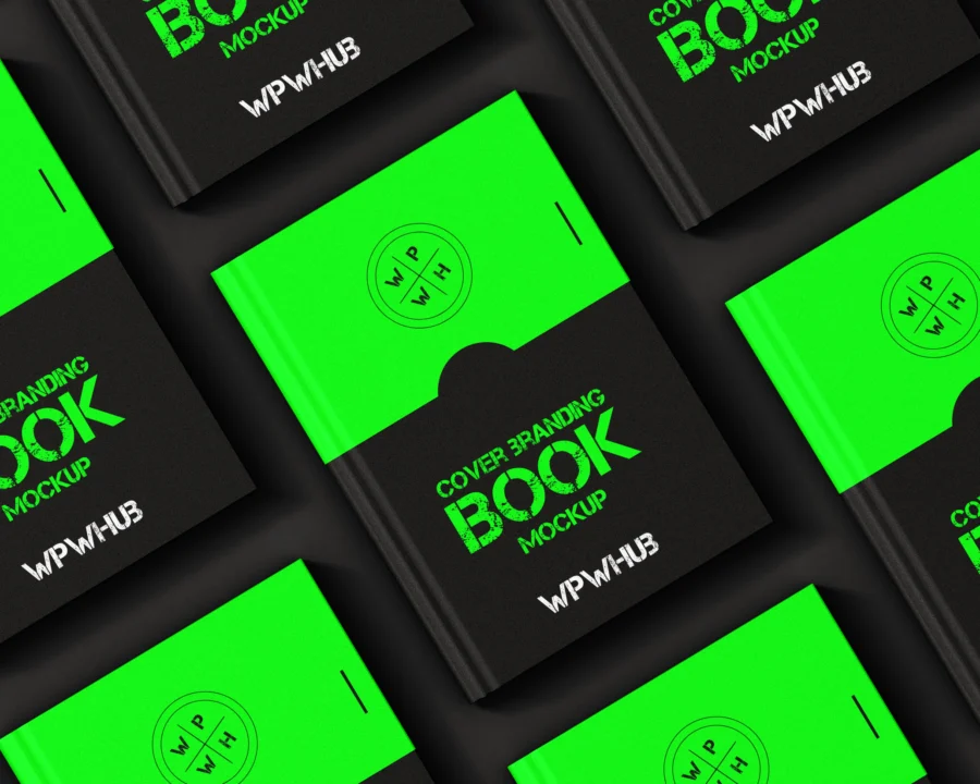 Free PSD Hardcover Book Cover Branding Mockup