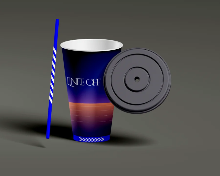 Soda Cup with Lid and Straw Mockup
