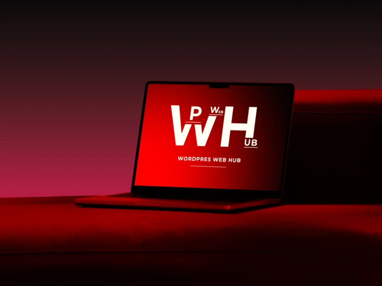 Laptop screen mockup on a sofa with dramatic red lighting