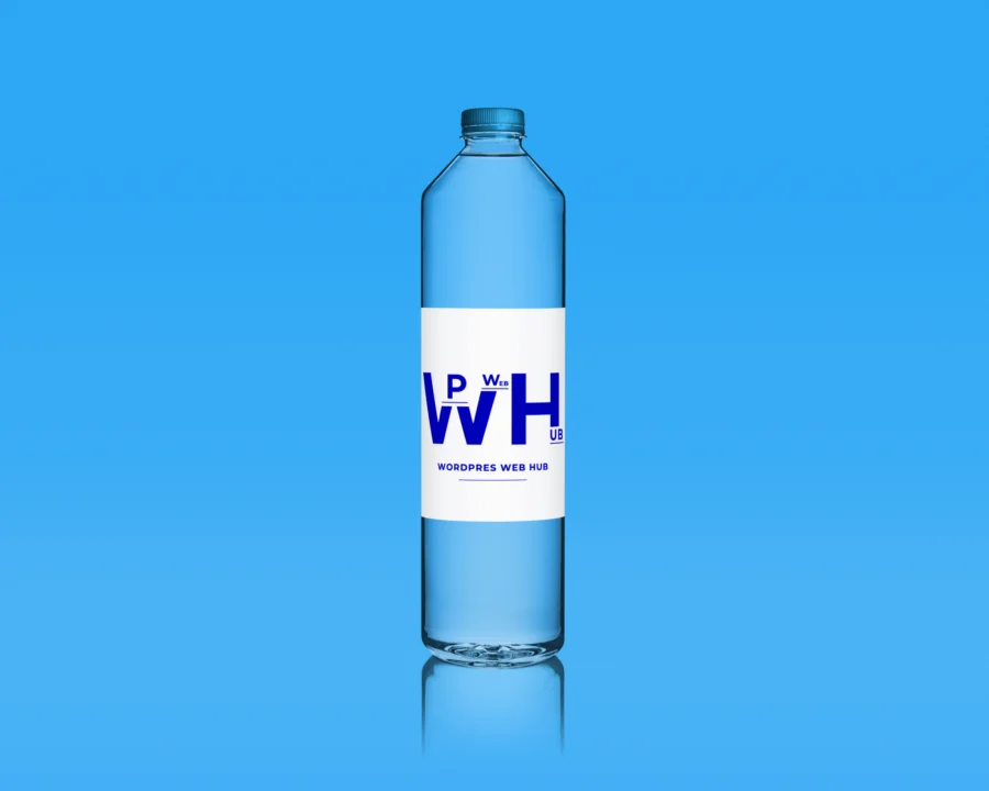 Transparent Water Bottle Label Mockup