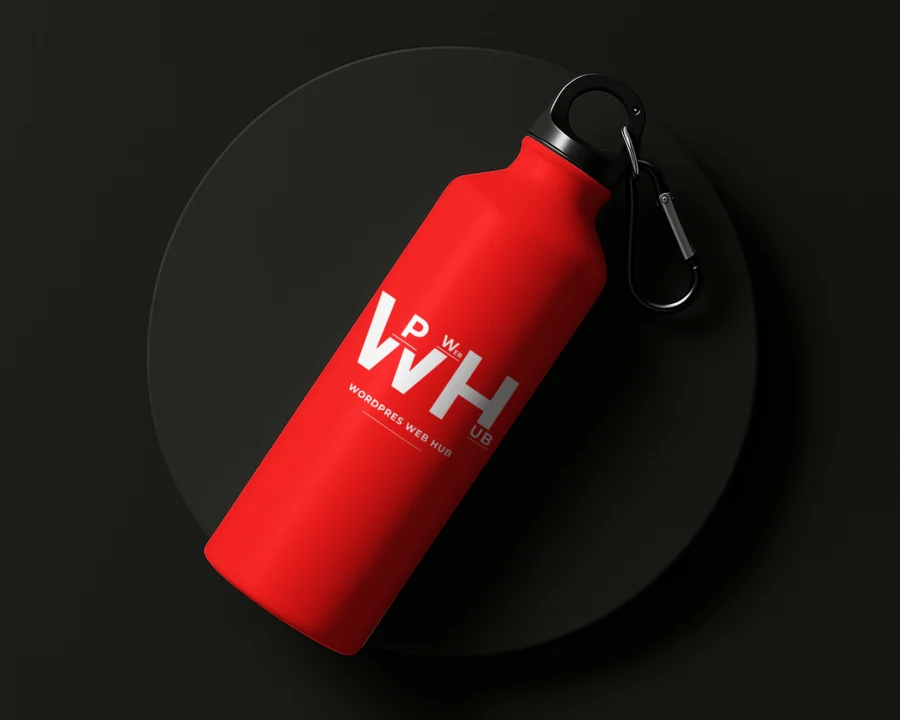 Sports Water Bottle with Carabiner Mockup