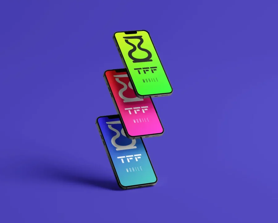 Stacked Floating Smartphone Mockup