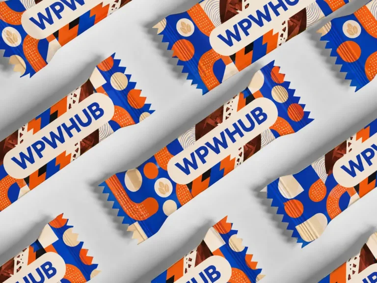 Colorful geometric granola bar wrapper mockups