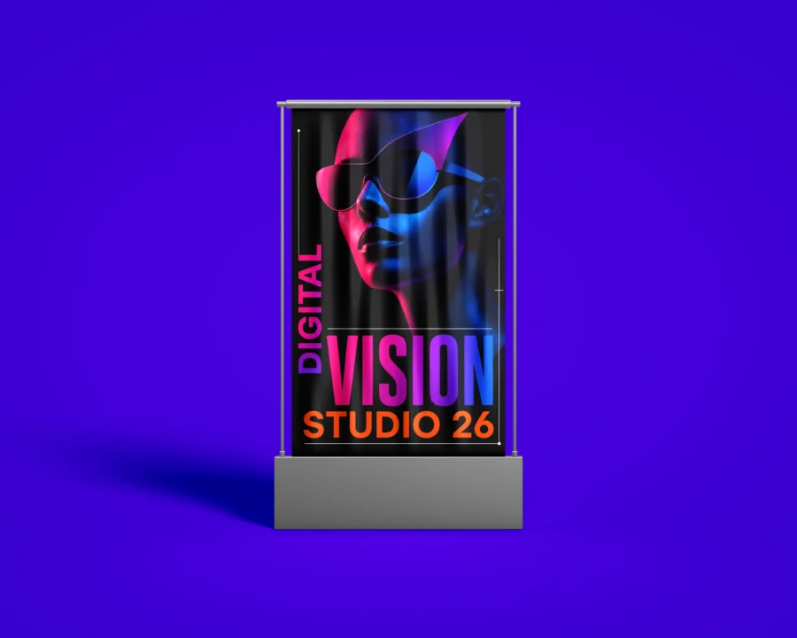 Free Advertising Stand Banner Mockup