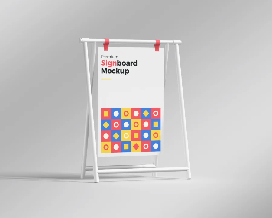 Free A-Frame Signboard Mockup