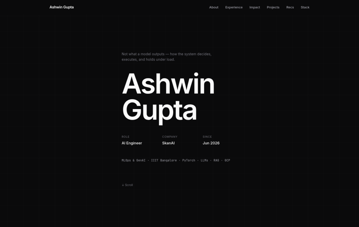 Ashwin Gupta — AI Systems Engineer